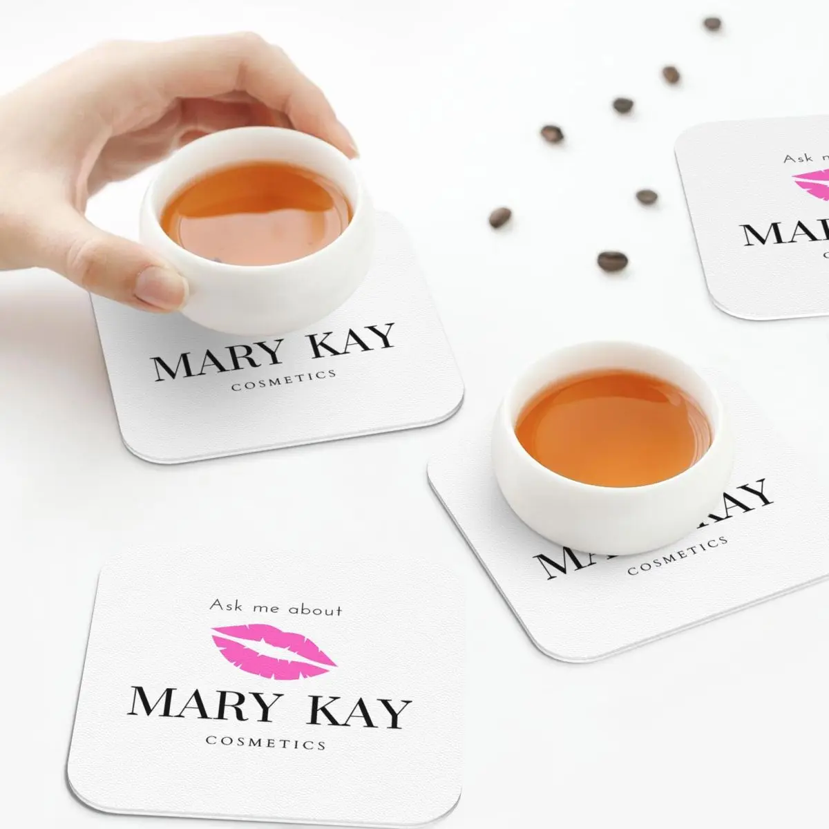 Pergunte-me sobre mary kay porta-copos de cozinha, à prova d'água, copo de isolamento, tapetes de café para decoração de casa, conjunto de 4 almofadas de mesa