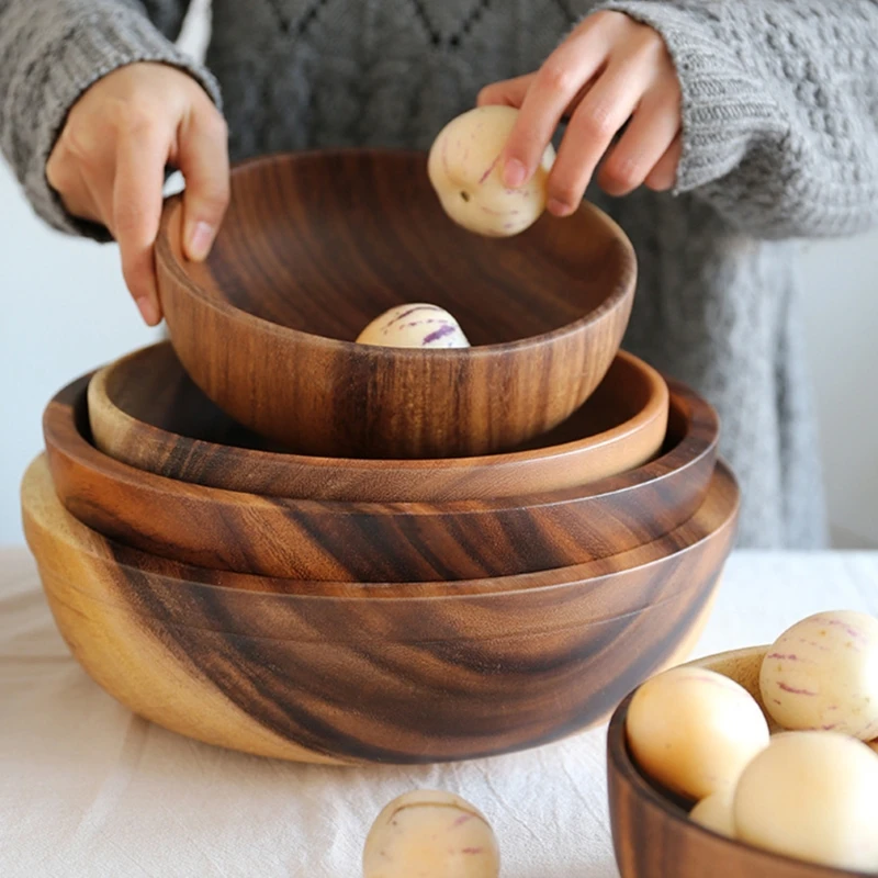 Wood Serving Trays Storage Trays Dessert Dinner Breads Fruit Snacks Food Display Dishes Tray for Kitchen 5 Styles Choose