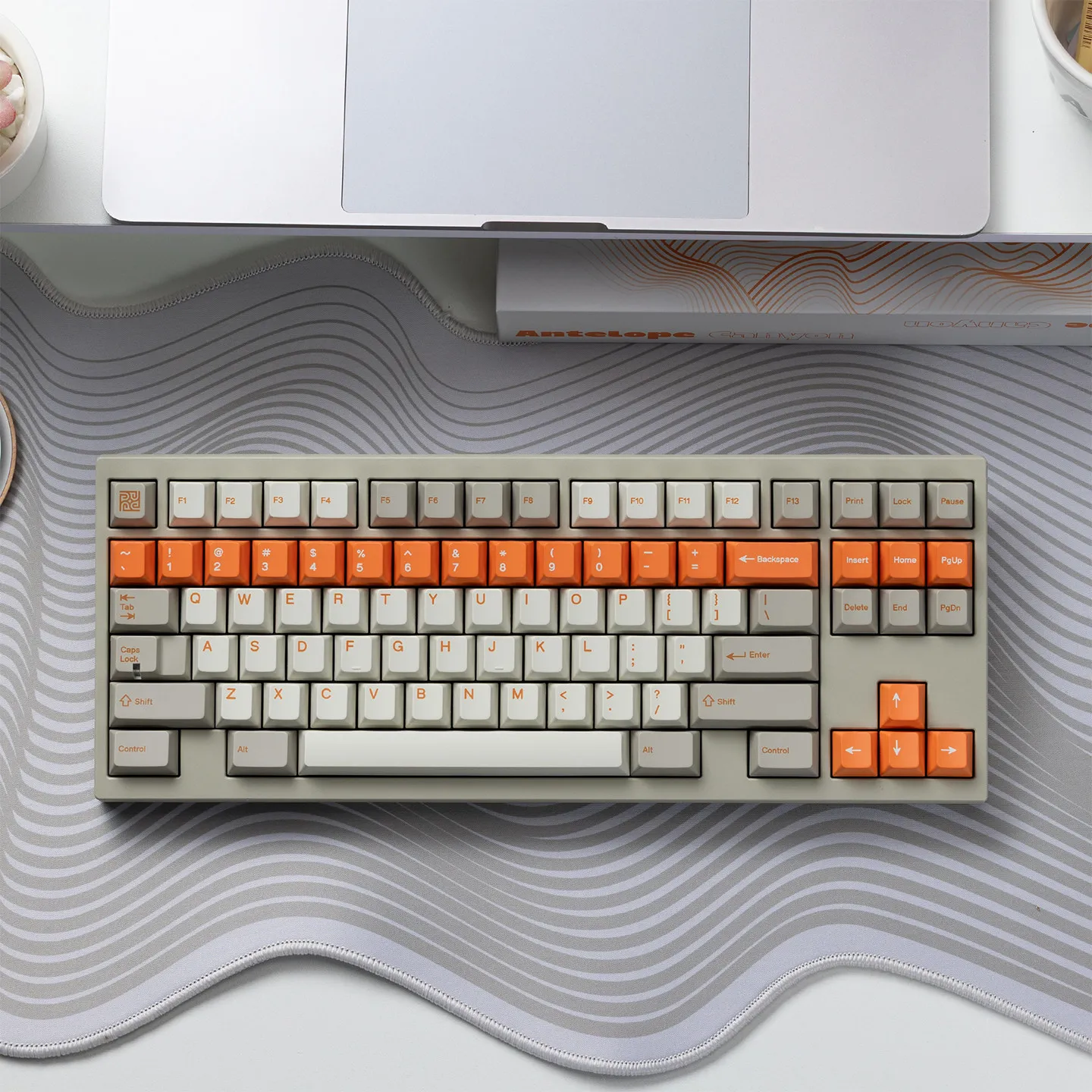 PBTfans Antelope Canyon Keycaps Set Costom Cherry Profile PBT Key Caps Mechanical Keyboard Game Accessory Vintage White Kleycap