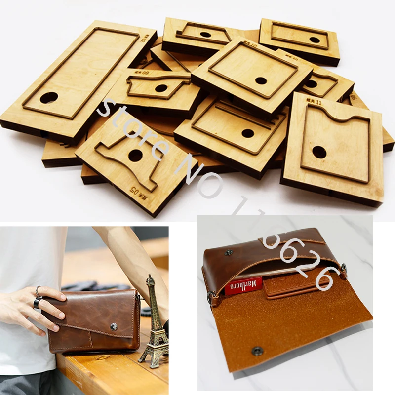 DIY leather craft men handbag die cutting knife mold metal hollowed punch tool blade 20x13x3cm