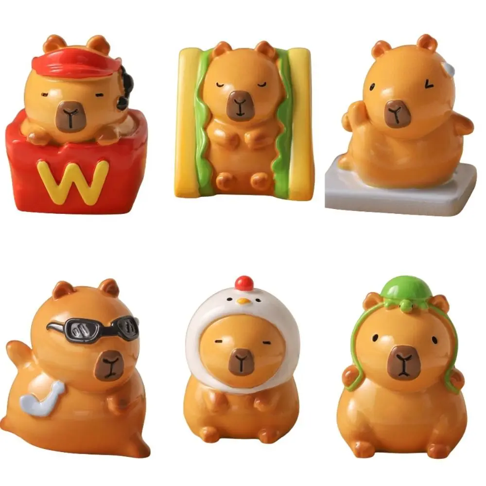 Cake Decoration Figure Capybara Figure Toys Model Cartoon Simulation Capibara Model Cute Capybara Animals Figures Children Toys