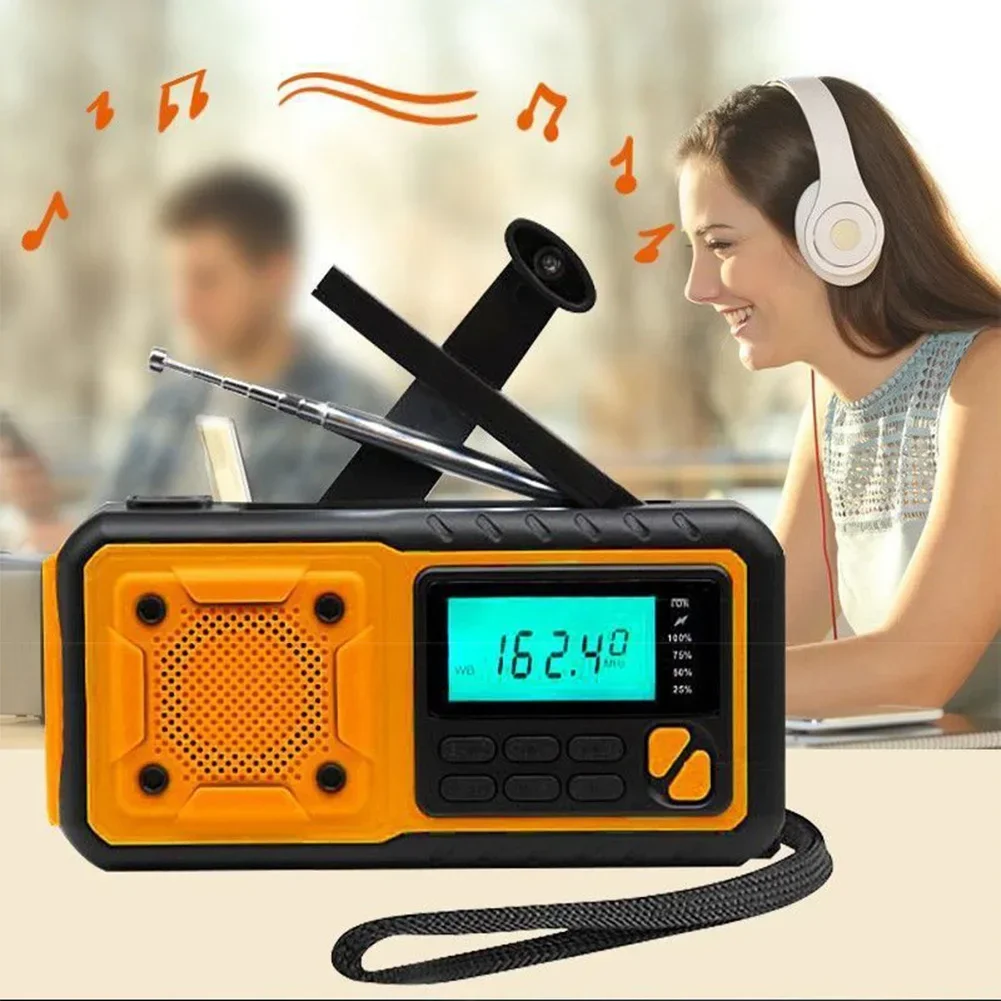 

Radio With Flashlight Multifunctional Solar Hand Crank Solar Radio And Power Bank LED Reading Lamp SOS Alarm For Power Failure