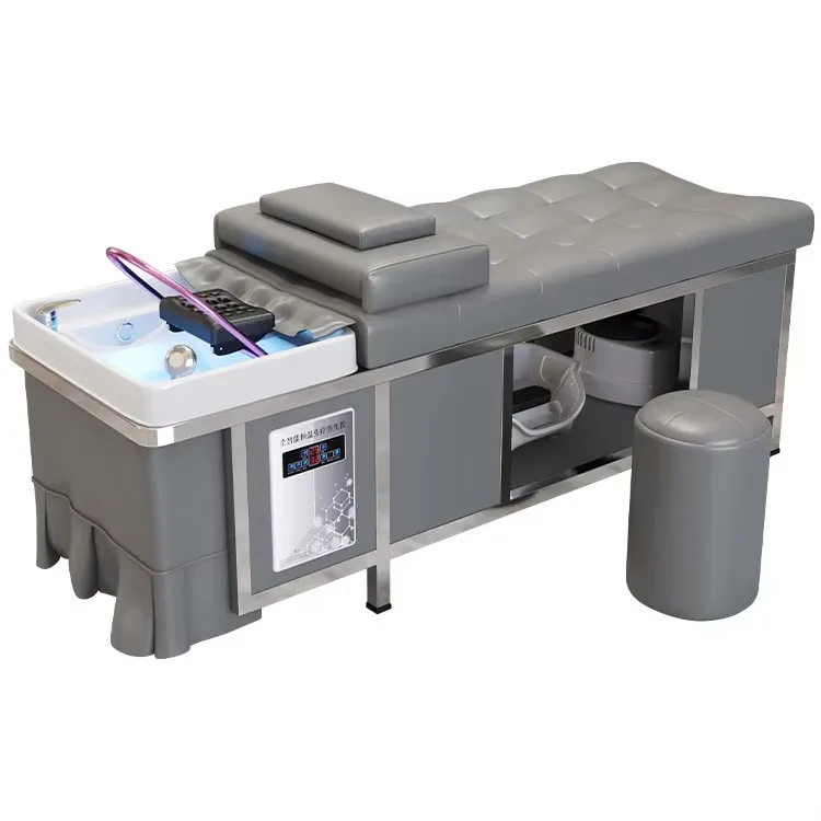 Salon Spa Thai Massage Table Massage Furniture Head Therapy Water Fumigation Shampoo Bed With Chair