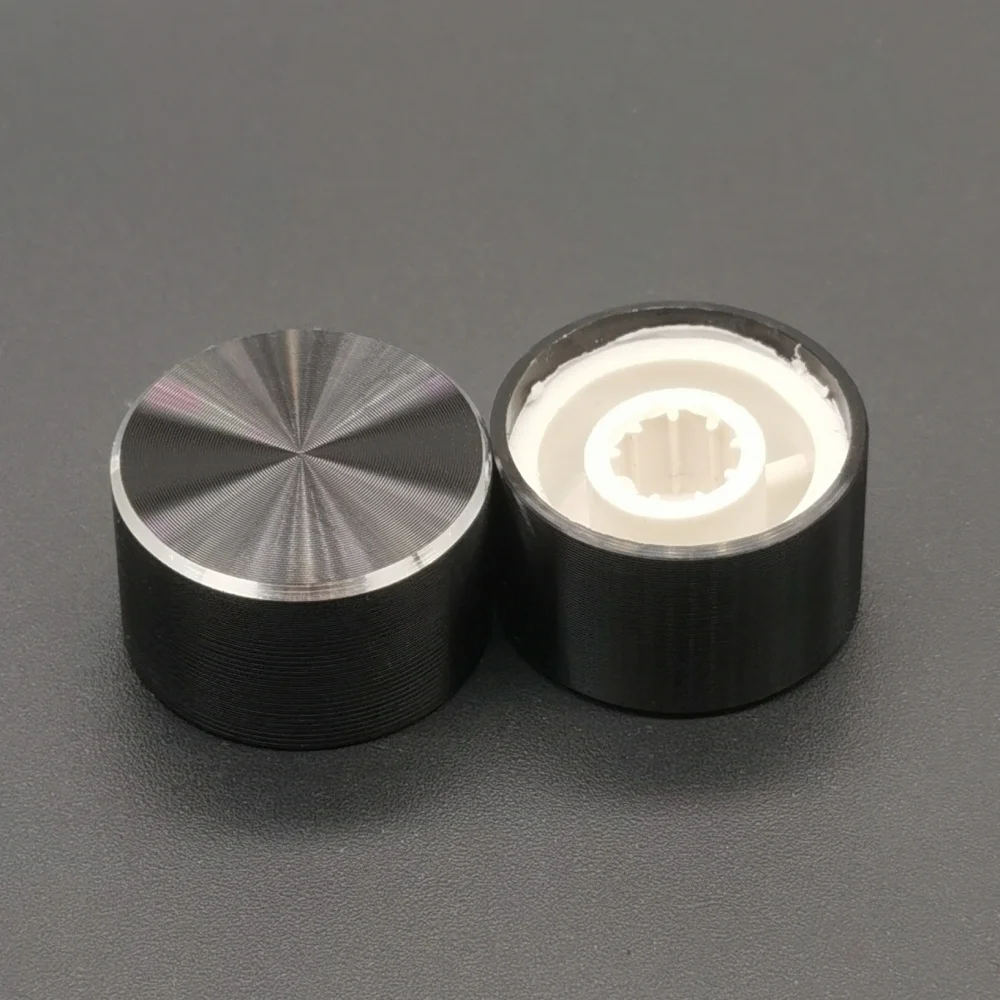 

1 шт., 17X10 мм, алюминиевая ручка потенциометра, отверстие вала 6 мм - прочная металлическая ручка управления для аудио, усилителей, микшеров, электрооборудования своими руками