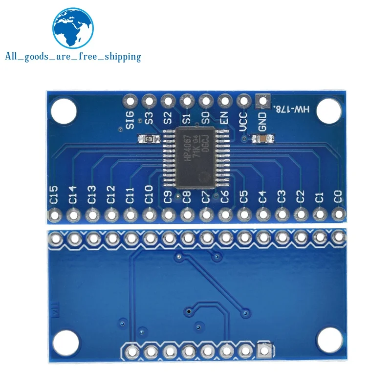 TZT CD74HC4067 16-Channel Analog Digital Multiplexer Breakout Board Module For Arduino