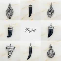 Pendant Maori Hook Skull Tooth Eternity,New Ethnic Fashion Jewelry Trendy 925 Sterling Silver Gift For Men Women Fit Necklace