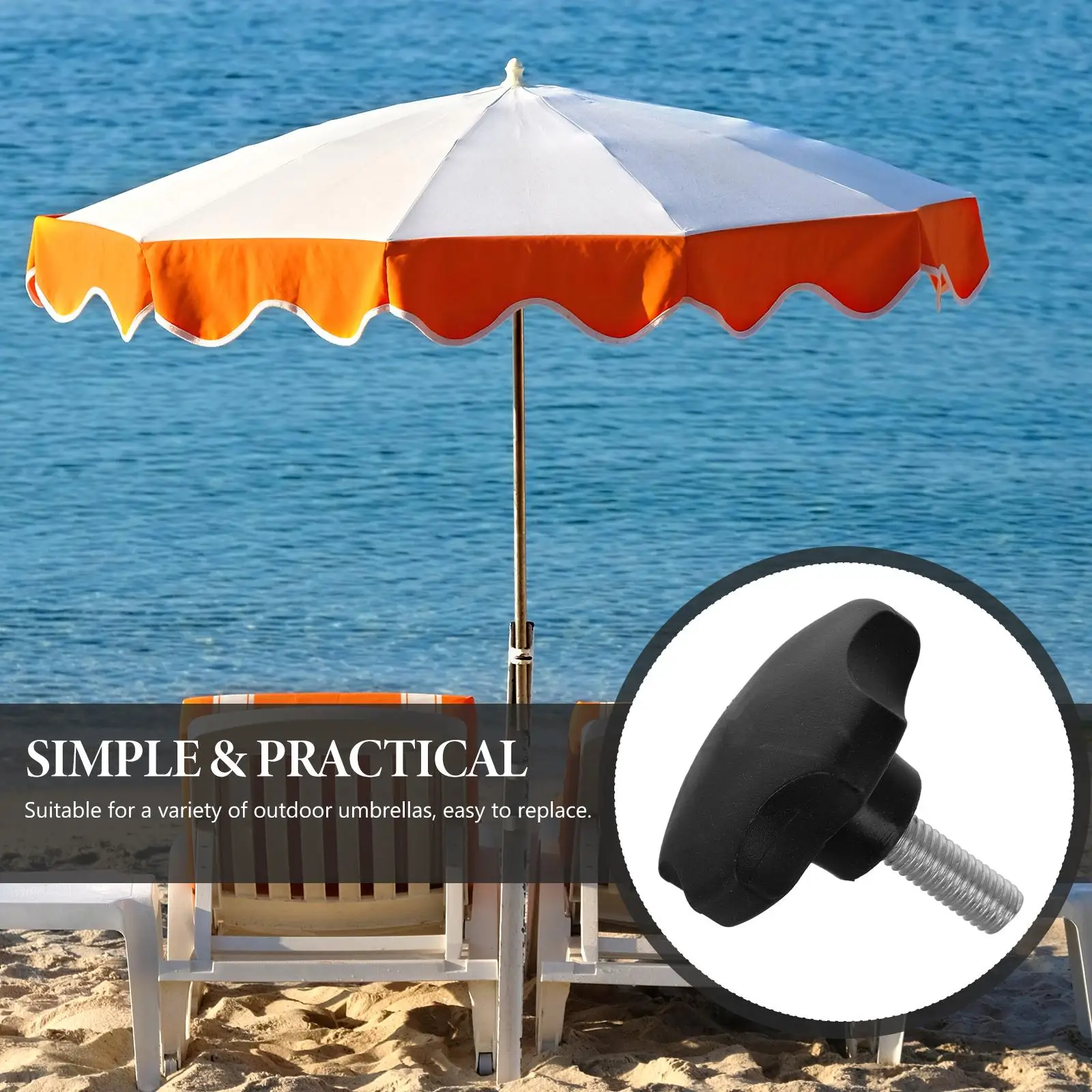 Vite per piede ombrello Base da patio Parti di ricambio Manopola regolabile Protezione solare Adattatore per palo romano in plastica durevole Mobili da esterno