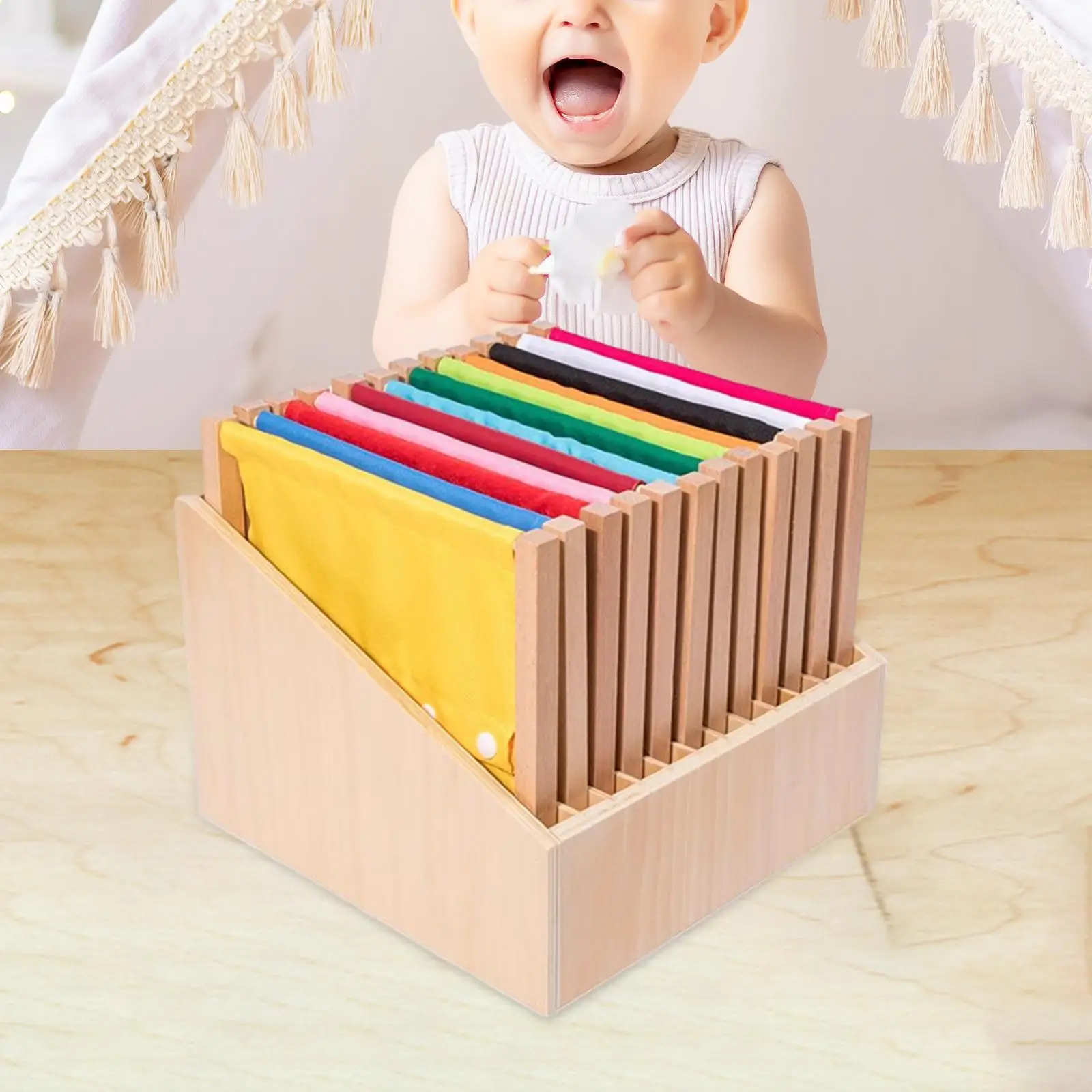 Montessori Clothing Frame for Early Learning Basic Life Skills Busy Boards Zip, Snap, Button, Buckle, Lace ,Tie Toys Storage