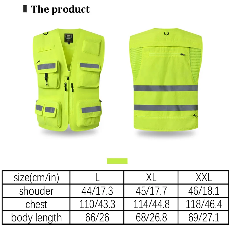 Reflective Safety High Visibility Vest  Working Motorcycle Jacket Fluorescent Signal High-Grade Police Luminous Rider