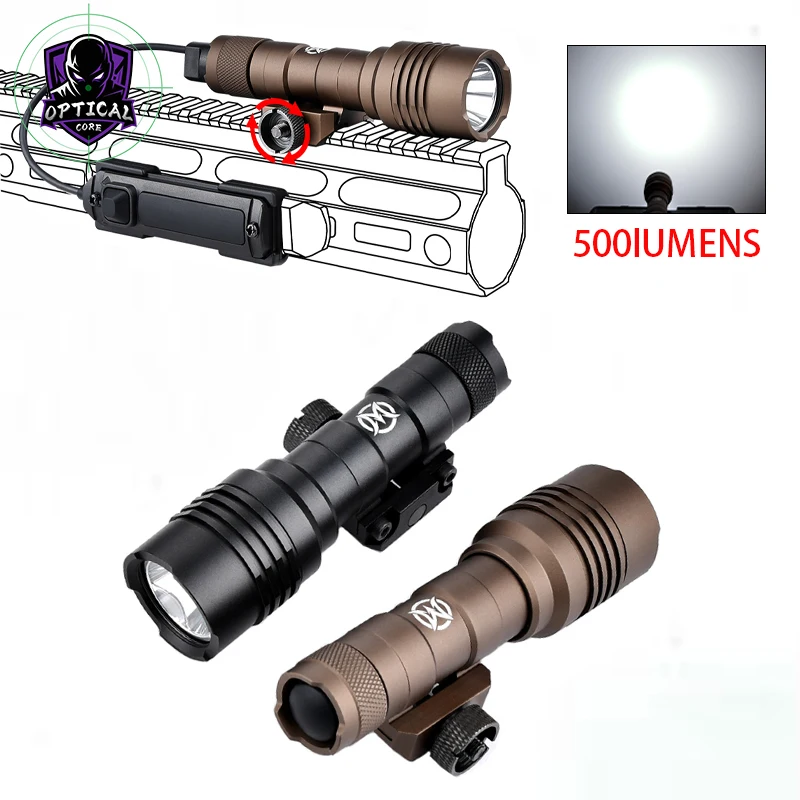 

WADSN PRM1 Metal Tactical Flashlight 500lumens White LED Strobe Light With Dual Function Tail Switch Airsoft Hunting Lighting