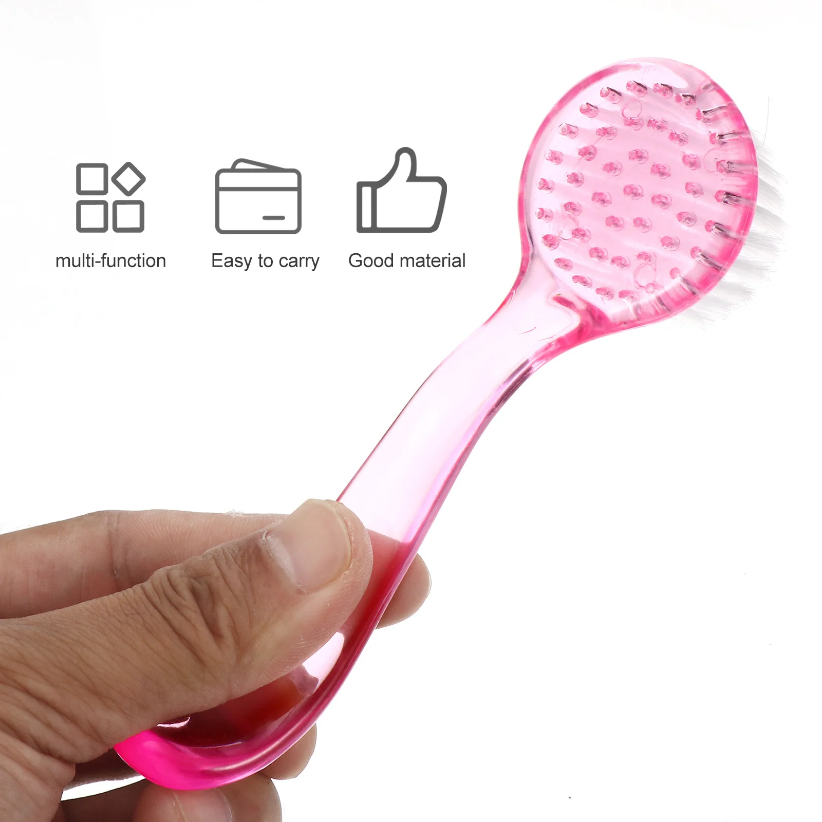 

10pcs Nail Brush Cleaning Face Scrubbing Pedicure Hand Toe Fingernail Cleaner Handle Grip Portable Travel Use Manicure Tool