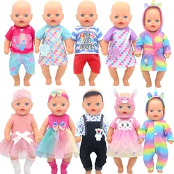 Roupas de boneca reborn de 36 cm, roupa de boneca de 14 polegadas, macacão, brinquedos