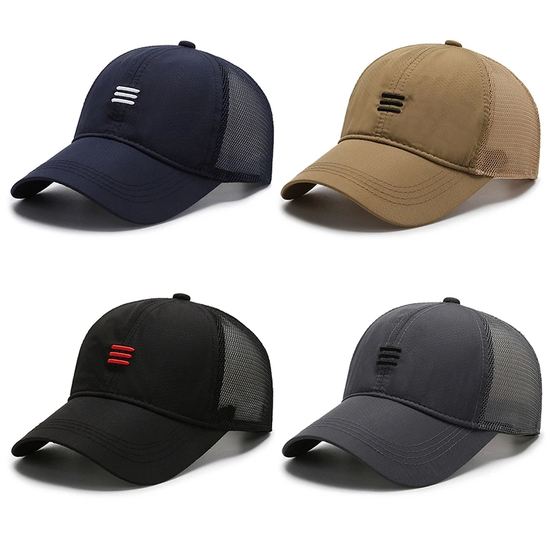Breathable Summer Visors Caps Unisex Ponytail Hats Mesh Snapback Hat Adjustable Belts Golf Cap Hip Hop Trucker Hats Casquette