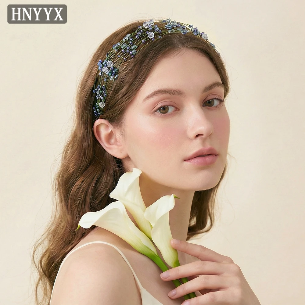 

Элегантная женская повязка на голову в лесном стиле, богемная свадебная повязка с камнями, модный аксессуар для волос для свадеб и вечеринок, YXA209