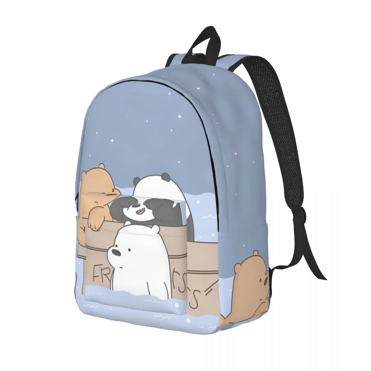 حقيبة ظهر We Bare Bears Kawaii Cartoon للرجال والنساء والطلاب والأعمال Daypack Grizzly Panda Ice Bear حقيبة كتف للكمبيوتر المحمول رياضية