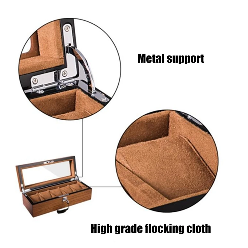 PWS Retro Wooden Watch Display Case Jewelry Collection Storage Durable Packaging Holder Watch Organizer Box Casket