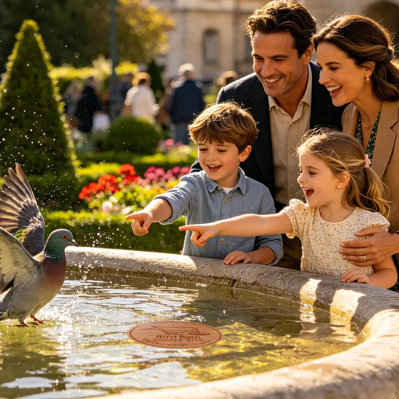 Copper Disk for Bird Bath Copper water Cleaning Disk Triple-Point Support Purification Plate for Safe Clean Water All-Season