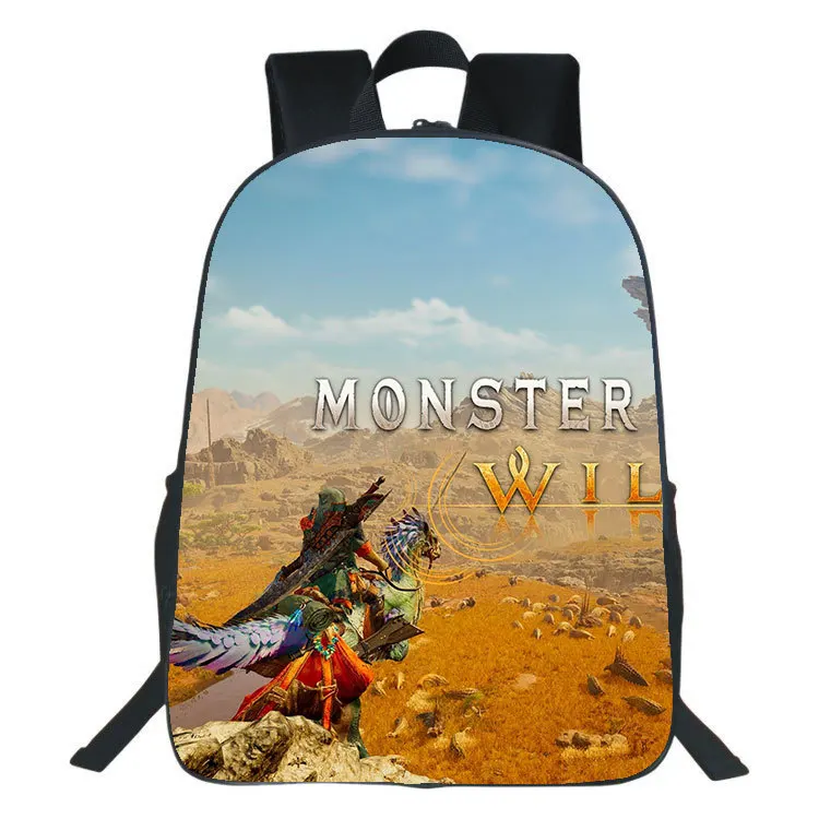 Monster Hunter Wilds Printed Backpack Monster Hunter Wilds Student Backpack