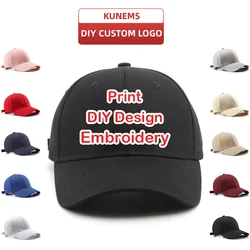 KUNEMS gorra de béisbol personalizada para hombre y mujer, gorro con logotipo personalizado, bordado, Snapback, Verano