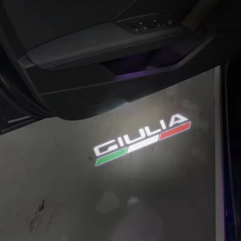 2PCS LED Car Door Welcome Light Logo Courtesy Projector Lamps For Alfa Romeo Giulia Tonale Mito Stelvio 949 Spider Accessories
