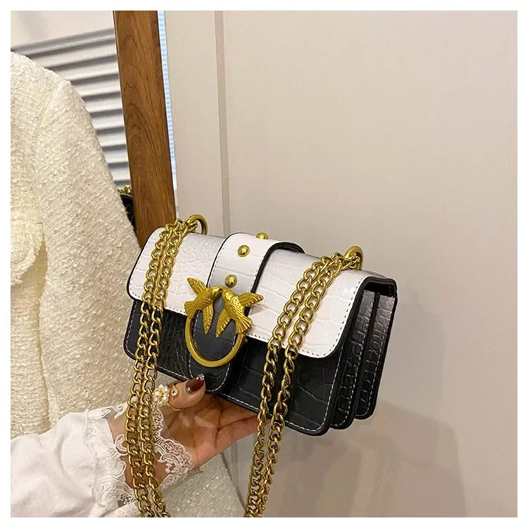 2025 حقيبة يد نسائية فاخرة من الجلد النباتي نمط حجري سلسلة كتف قابلة للتحويل ليلاً ونهارًا #4