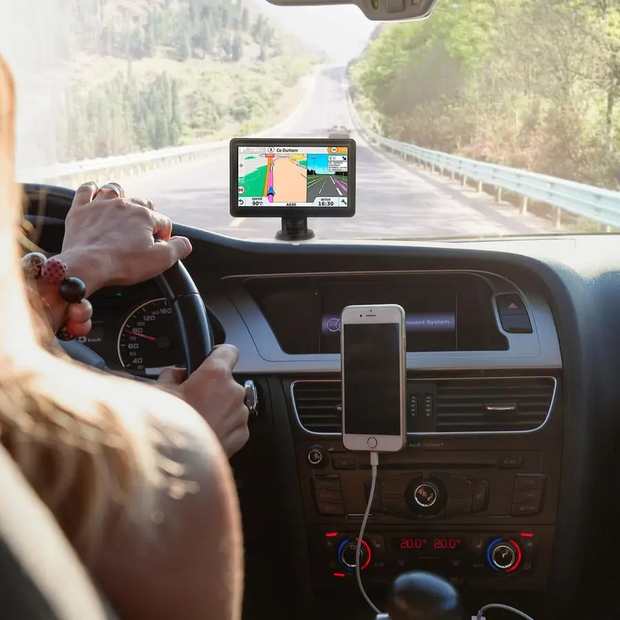 ستيريو سيارة متوافق مع Apple CarPlay وAndroid Auto، شاشة لمس 7 بوصة في نقل FM للسيارة، مع 5.0 يد بلوتوث
