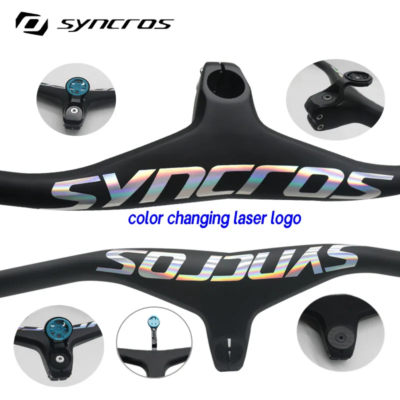 syncros Chameleon Logo MTB Integrated Handlebar Carbon Fiber One-shaped Integrated Handlebar Sem -7° bike bicycle frame parts