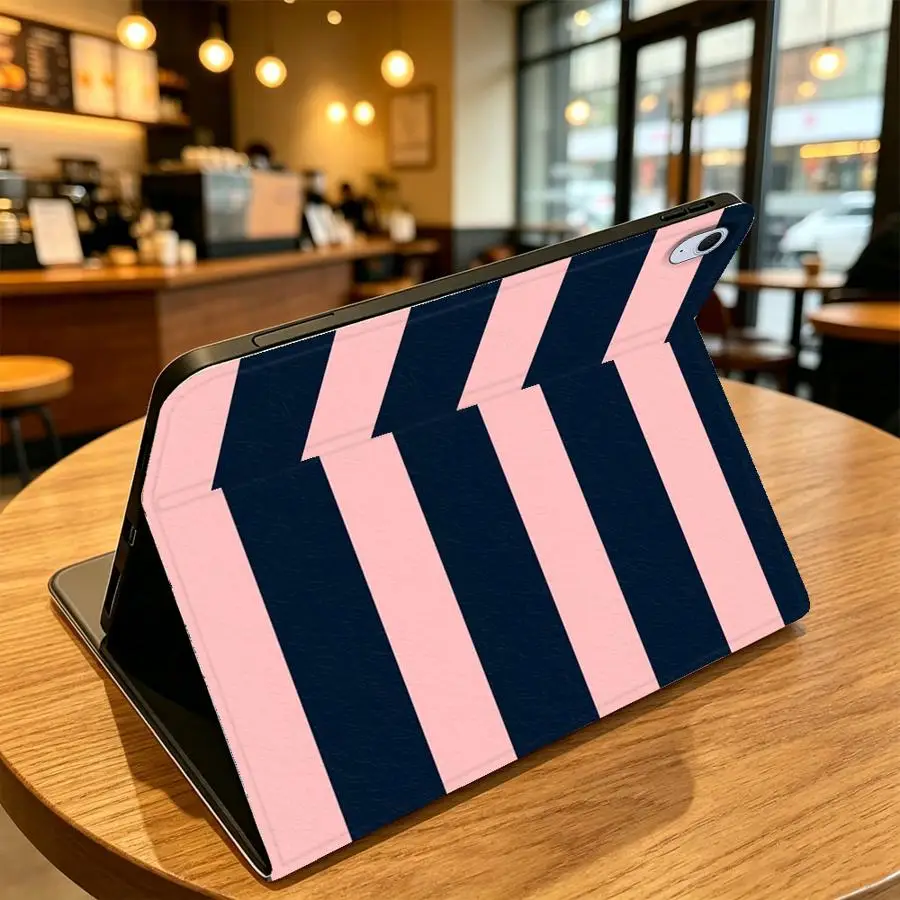 with Pencil Slot Case for Samsung Galaxy Tab A11 A7 Lite S10FE A9Plus A8 S9 FE S10 Plus S11 S7 S8+ S9+ S10 Lite Pink Stripe