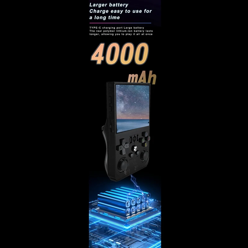 R36PRO Ручная игровая консоль в стиле ретро 128 ГБ 3,5-дюймовый HD-экран Портативный карманный видеоплеер поддерживает 30+ эмуляторов B