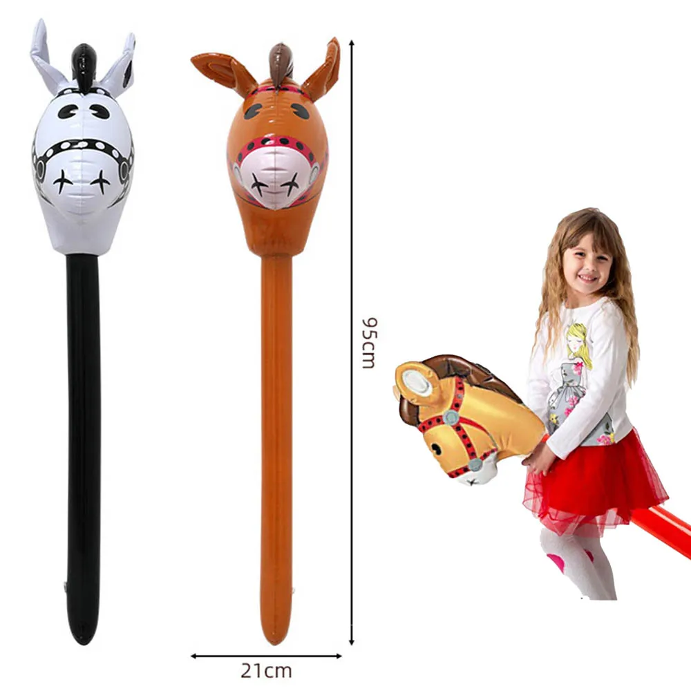 Inflatable Stick Horse Inflatable Horse Head on Stick Horse Costume Pony Western Cowboy Horse BabyShower Birthday Decor Supplies