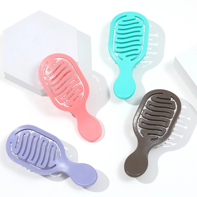 Plastic Children's Dry And Wet Dual-use Rib Comb Anti-static Anti-knot Massage Comb Salon Barber Professional Hairdressing Tool