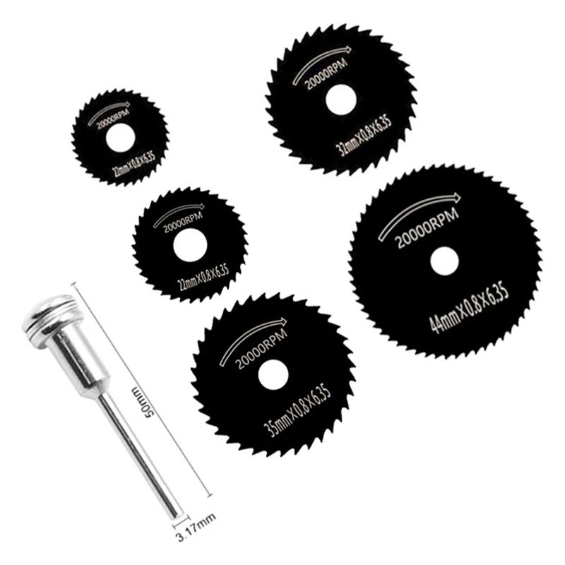 Hoja de corte de Metal para carpintería, taladro eléctrico, hoja de sierra Circular, juego de herramientas de hoja de sierra pequeña, 6 uds.