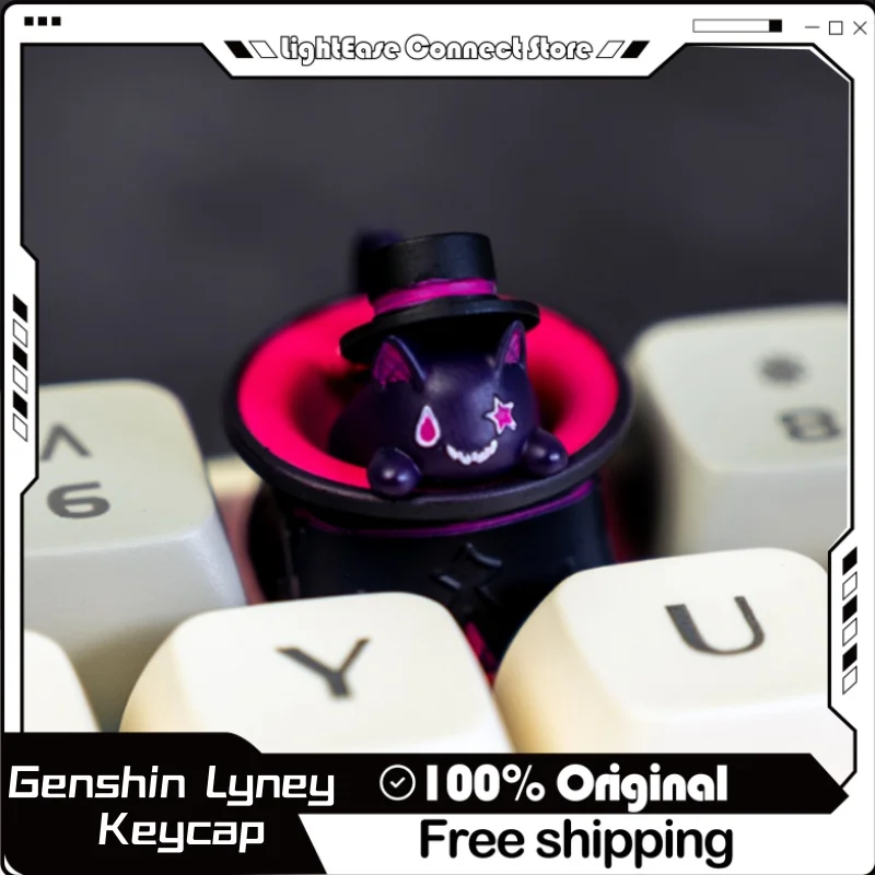 1pcs Mechanical Keyboard Keycap Genshin Lyney Funny Cat Keycap Ome Height 3d Printed Personalized Resin Keycap Game Peripheral