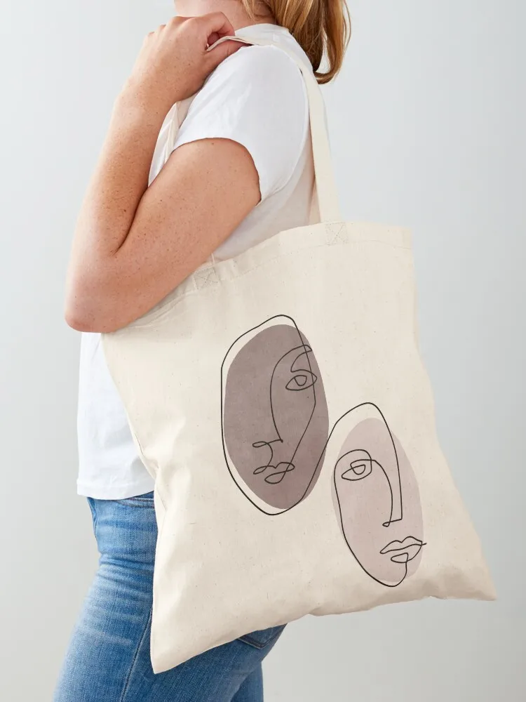

Equality - Faces Line Art Tote Bag shoping bag Women's beach bags Cloth bags shopper bag women canvas