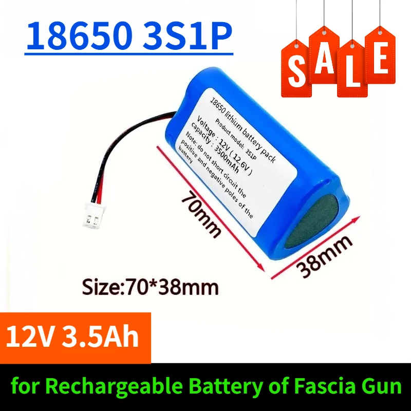 

18650 3S1P 12V 3500mAh Lithium Battery Pack with Built-in BMS Speaker GPS for Rechargeable Battery of Fascia Gun