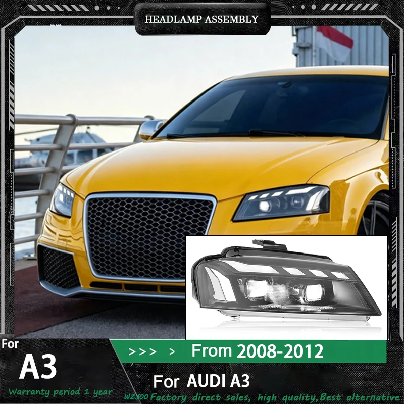 

Car Accessories for Audi A3 to RS LED Headlights Assembly 2008 2009 2010 2011-2012 Headlamps Assembly Daytime Running Lights