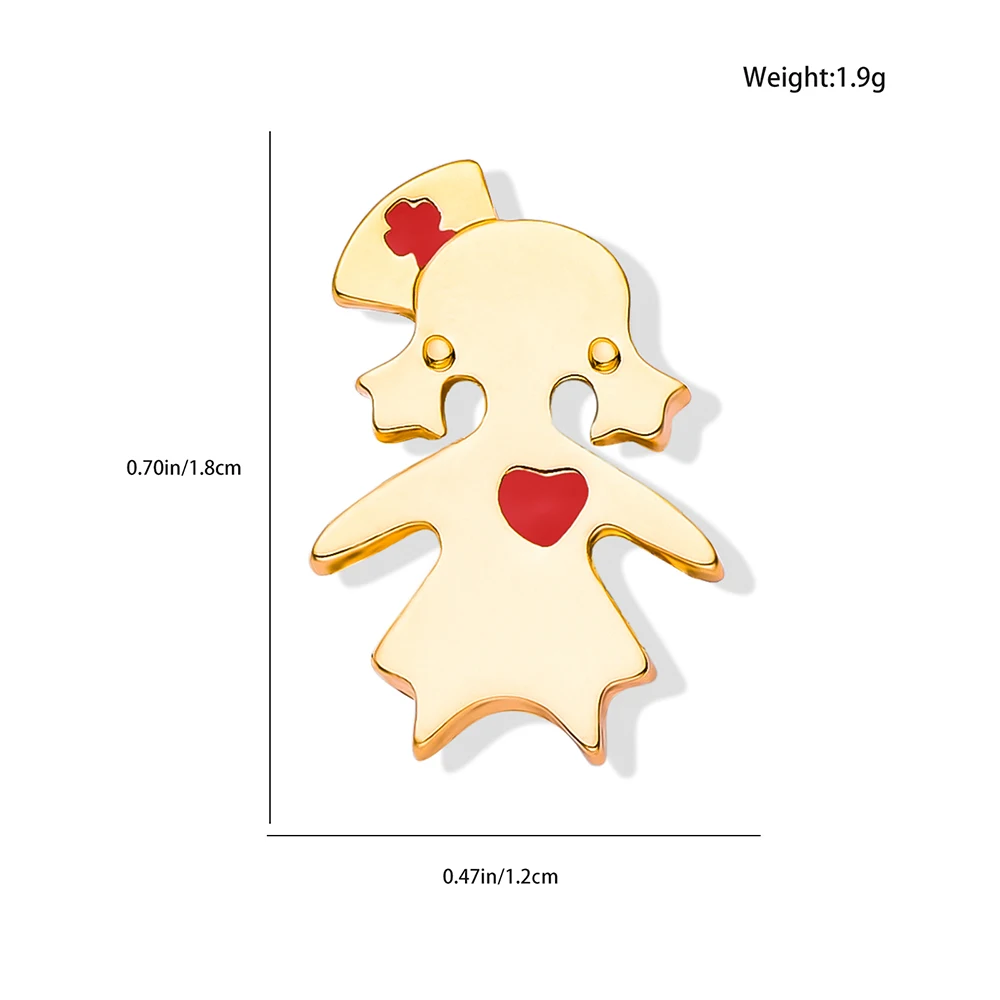 Minimalist 3D Doctor Badge Lapel Pin Gift for Women Nurse  Bag Clothes Decoration Daily Wear Jewelry Medical Worker Brooch