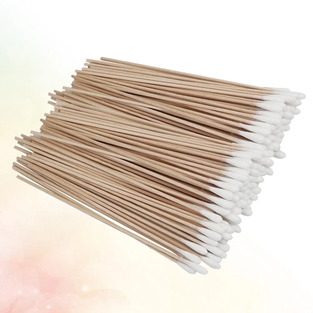 4 Packs Natural Cotton Swabs Wooden Stick Pet Ear Cleaning Nail Liner Disposable Sanitizing Sanitary Paper