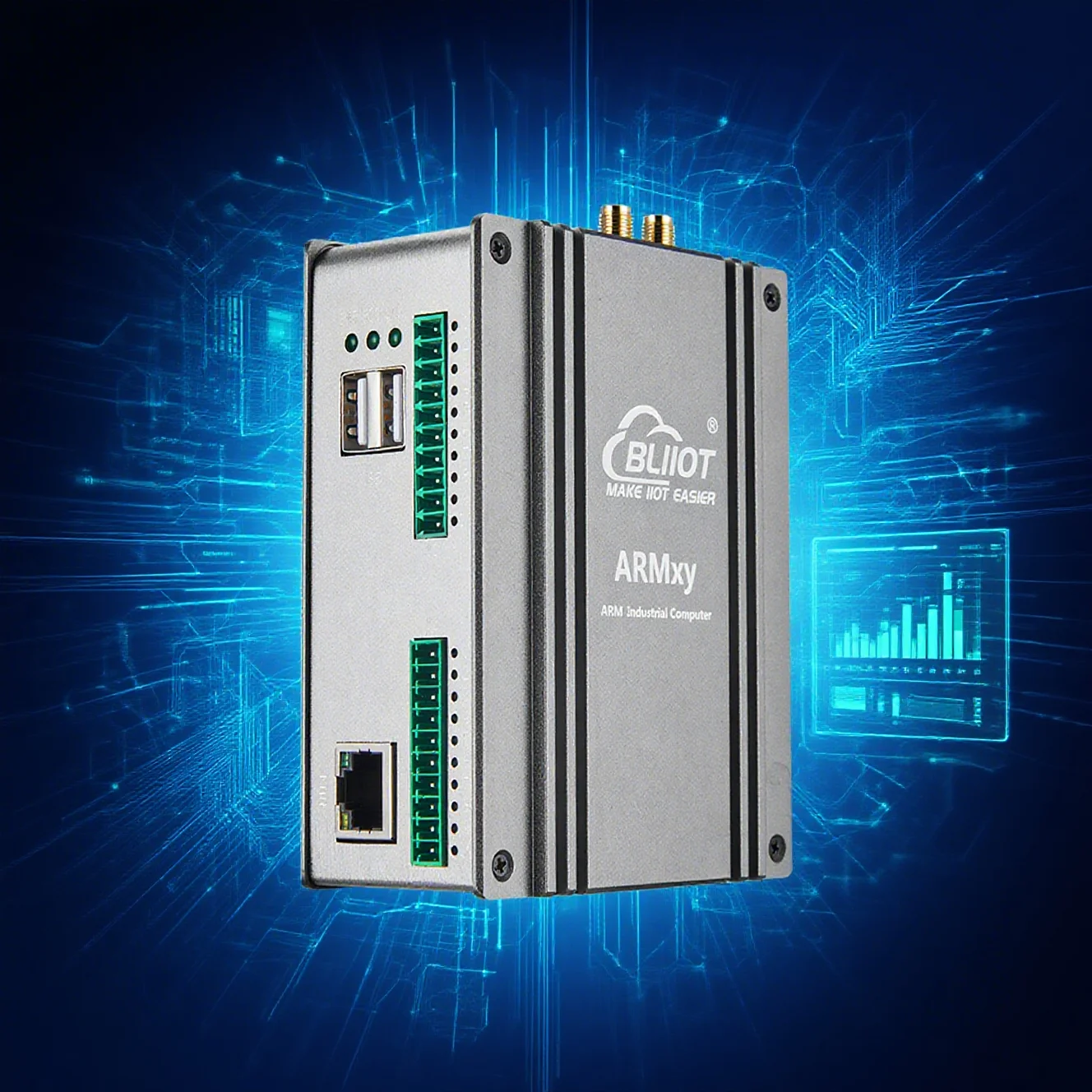 BLIIOT Node-Red Edge Computing Gateway RS232/RS485 Industrial Embedded PC 4*A53 RK3562J Linux ARM Edge Computer