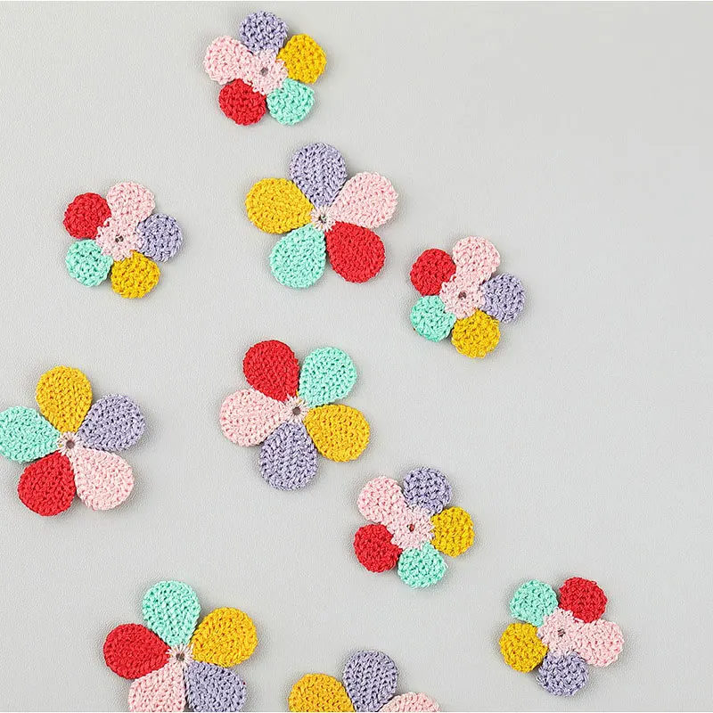 30 Stück handgenähte bunte floral bestickte Applikationen für DIY Haarspangen, Schuhblumen, Broschen, Kleidungszubehör-Patches – Detail 2