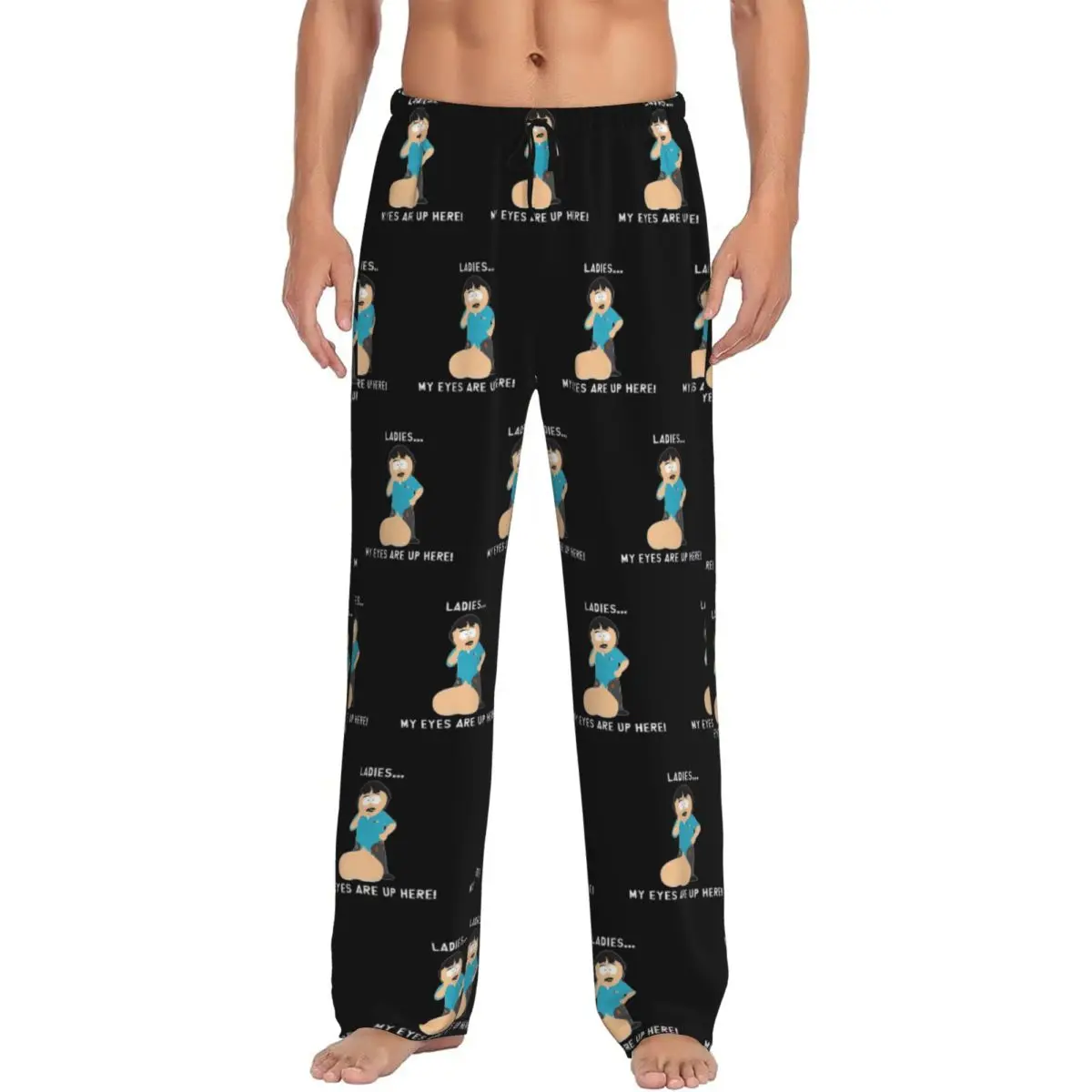 

Мужские пижамные брюки Custom Randy Marsh Ladies My Eyes Are Up Here с карманами для сна и отдыха