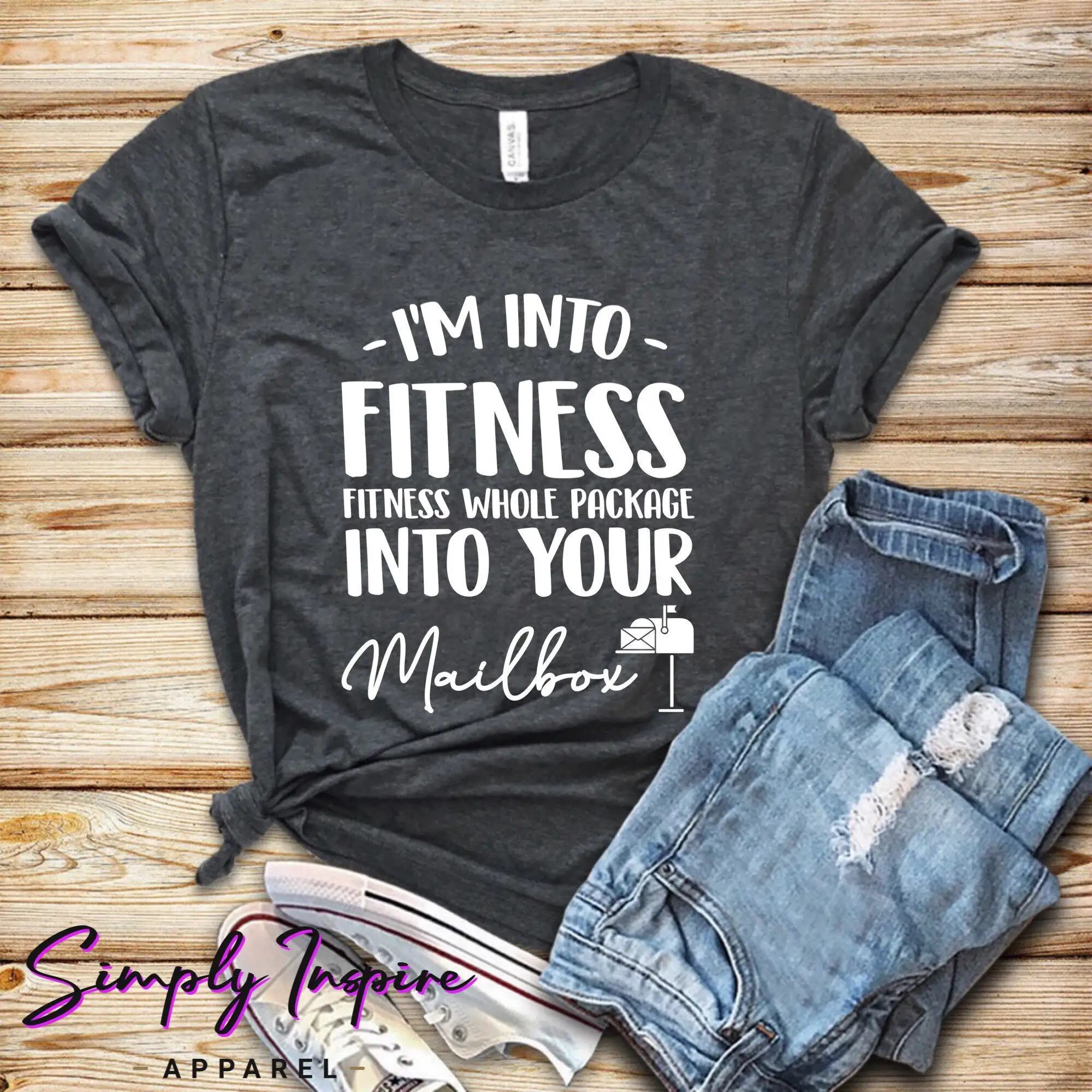 Postal Worker T Shirt I'M Into Fitness Whole Package Your Mailbox Postman Mailman S