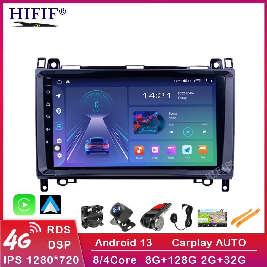 Android 13 Car multimedia Player Navigation GPS radio for Mercedes Benz B200 A B Class W169 W245 Viano Vito W639 Sprinter W906