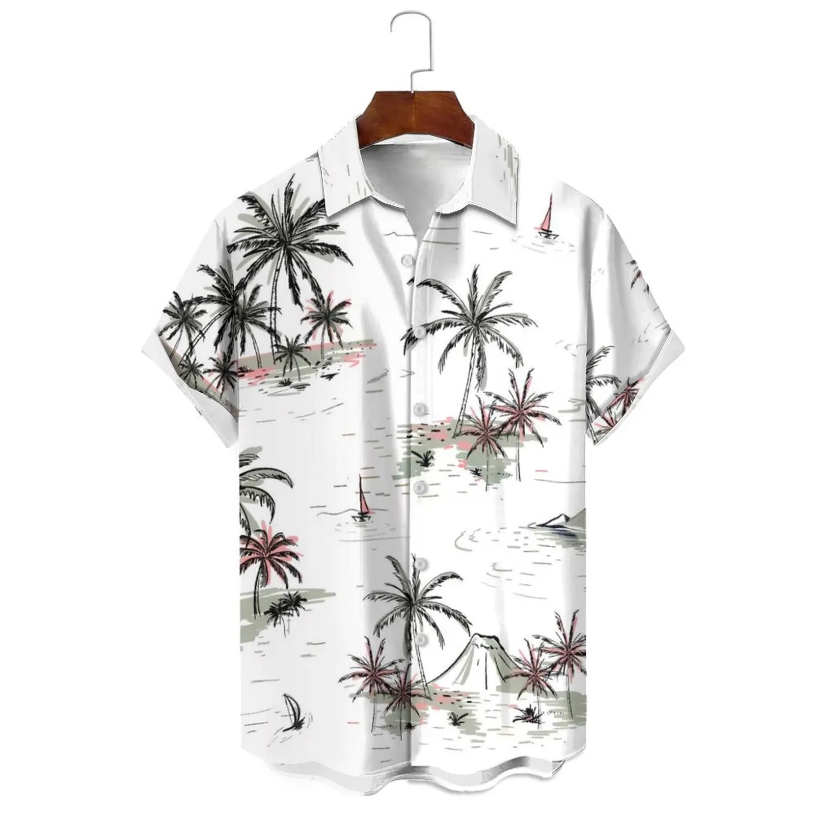 

Hawaiian Beach Shirts Summer Men Shirt 3D Print Vintage Stripe Shirt Men Fashion Streetwear Short Sleeve Blouse Vocation Clothes