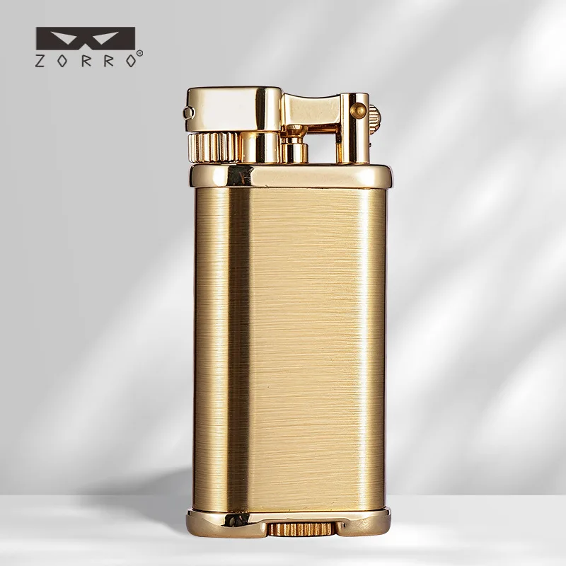 ZORRO/Z596 Original Copper Plate Light Shaped Kerosiene Lighter Creative Personality High-end Business Wholesale