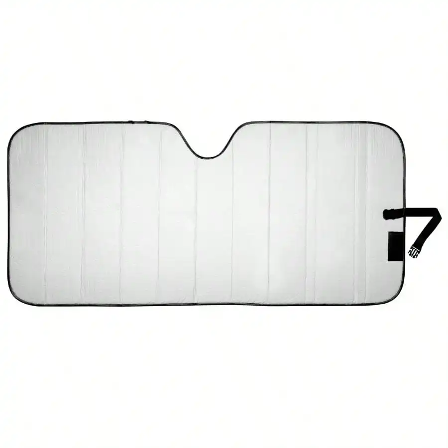 

White with black decorative folding automatic sunshade