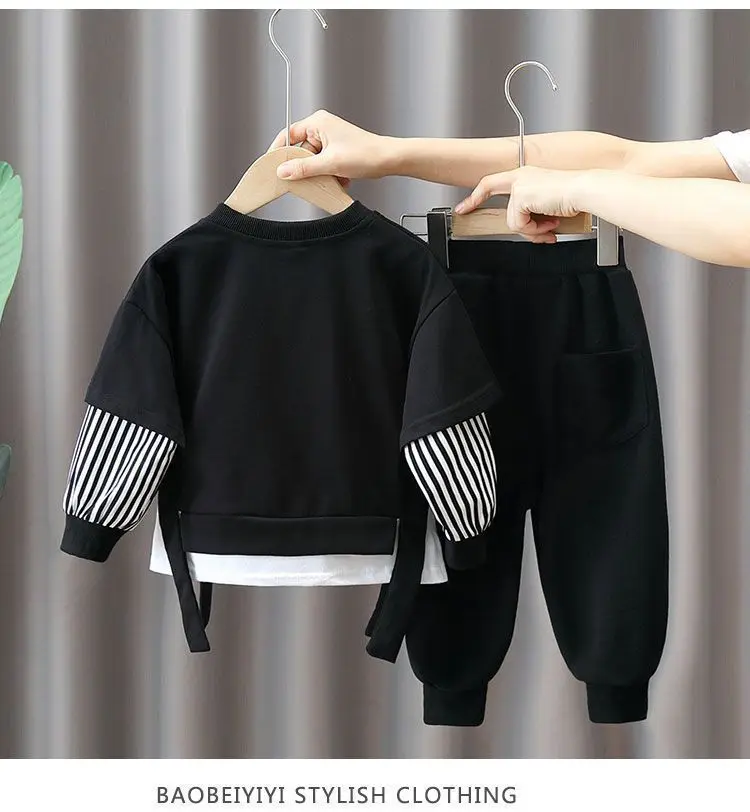 2-teiliges Set 2026 Neuer Stil Herbst Winter Baby Jungen Langarm-Sweatshirt & Hose Lässiger Sportanzug Westliche Mode Kleidungsset für 1-3 Jahre – Detail 13
