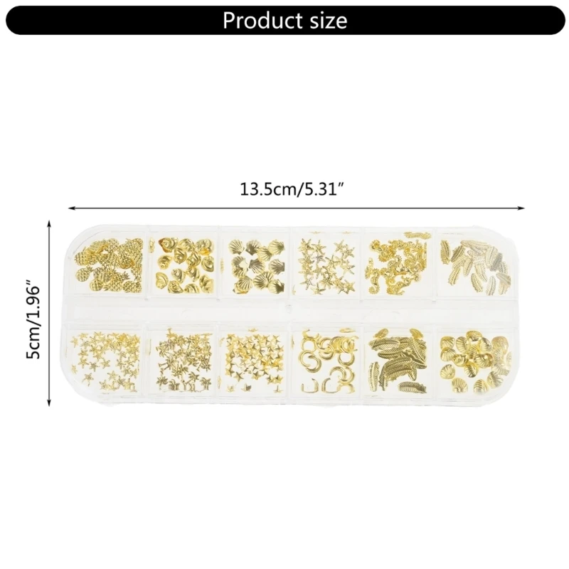 

12 сеток/коробка, смешанные блестящие металлические подвески золотого океана, украшения для ногтей, наполнитель, маленькая для