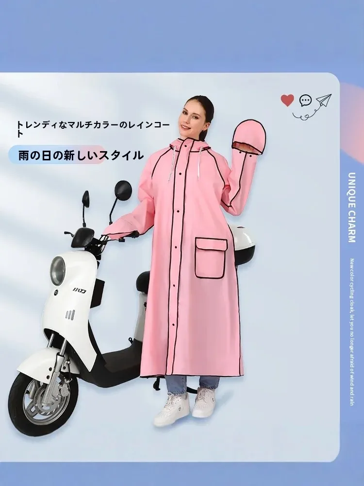 New Adult  Bike Riding Raincoat Full Body Long Thick Waterproof Windproof Unisex Cycling Rain Poncho Safety Reflective
