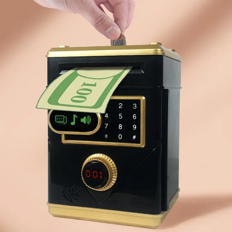 Automatische Passwort Spardose Sparschwein Atm Pretend Spielen Geld Sparen Bargeld Münze Touchscreen Puzzle Pädagogisches Spielzeug Kinder Geschenke